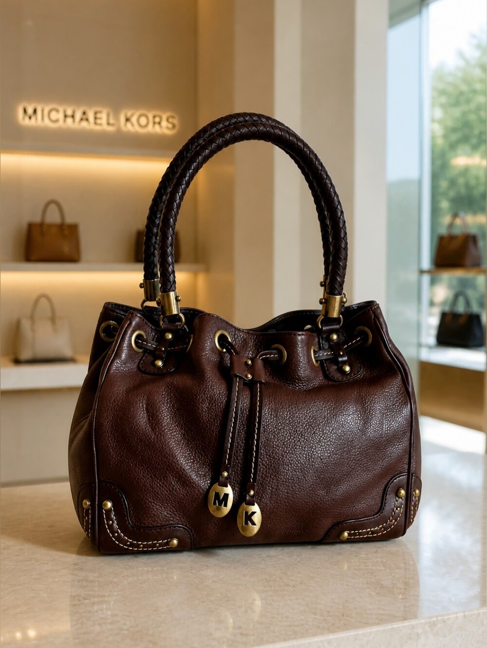 Michael Kors Vintage Skorpios Drawstring Hobo Satchel